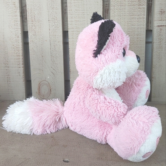 Aurora Trixy Fox Pink & White Plush Black Ears Stuffed Animal Soft Toy 10" Paws. - Picture 10 of 11